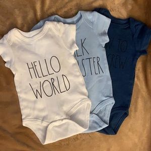 Rae Dunn 3 piece 0-3 month unisex onesies